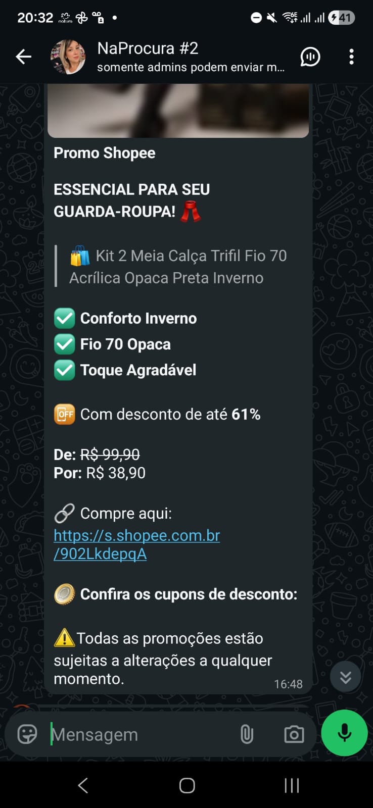 Oferta do grupo — Máscara de cílios